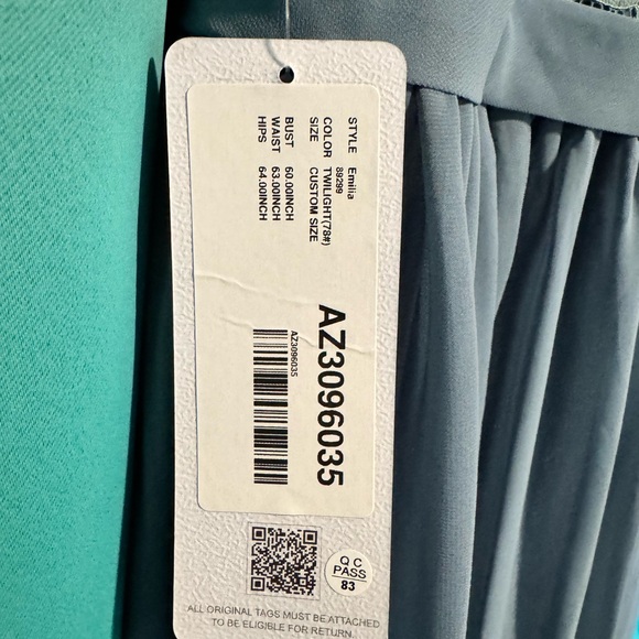 NWT AZAZIA EMILIA DRESS- Dusty Blue - Picture 2 of 2